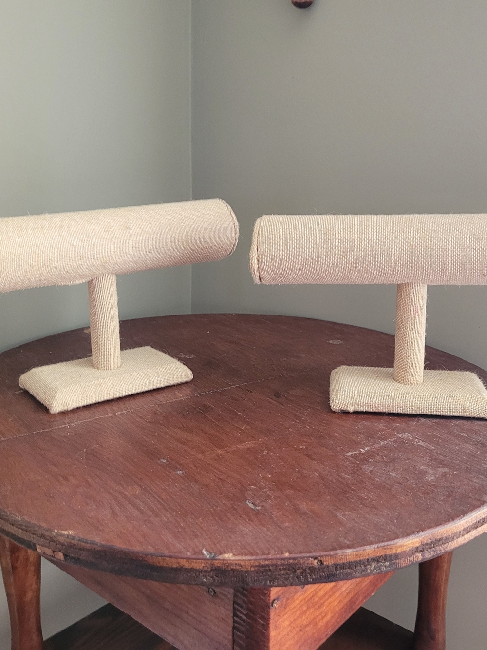 Pair of Beige Jewelry T-Bar Displays